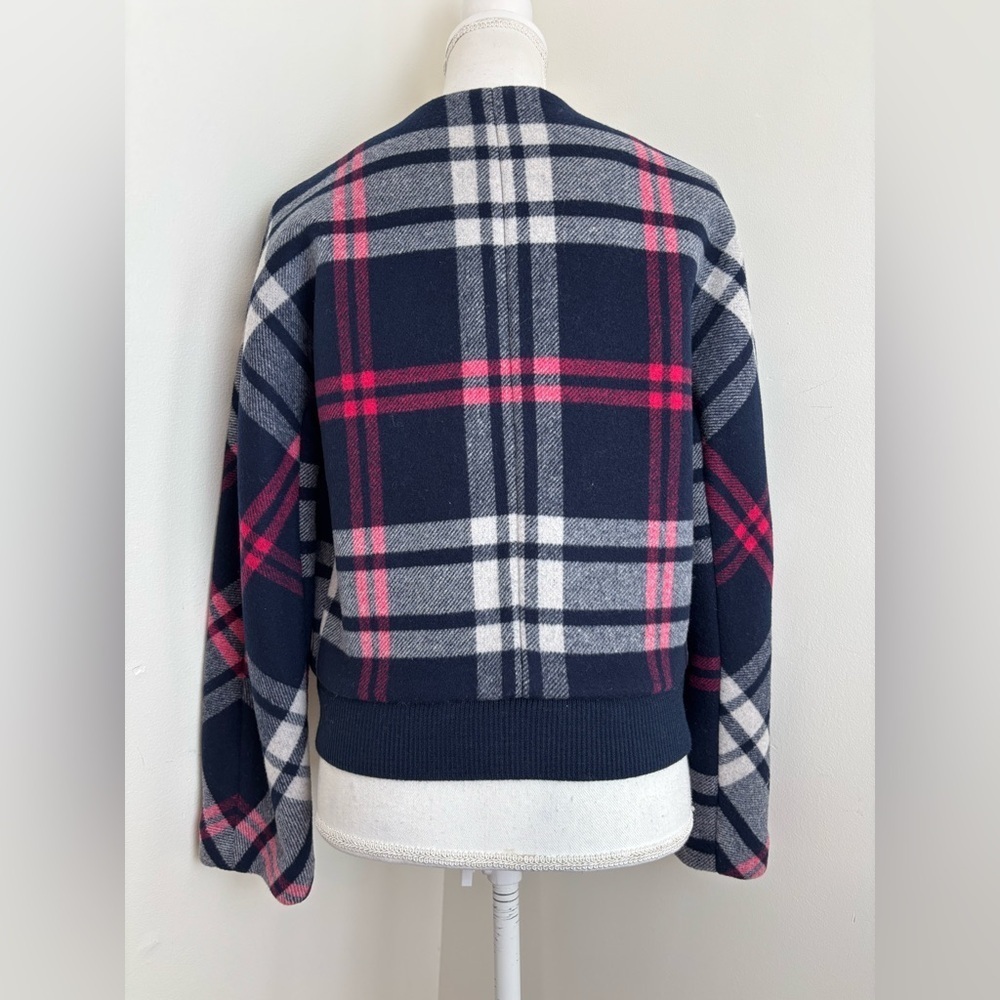 J. Crew Wool Plaid Bomber Jacket Size Small - Picture 4 of 9